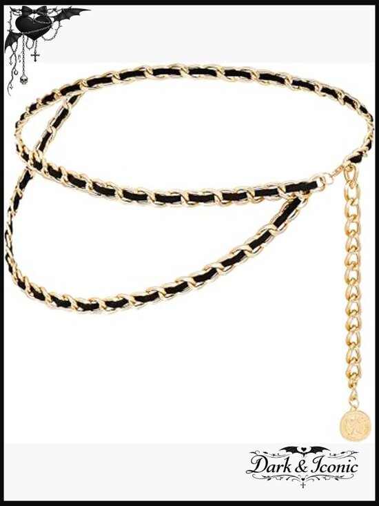Layered Leather Waist Chain Belt for Dress Jeans main image 6